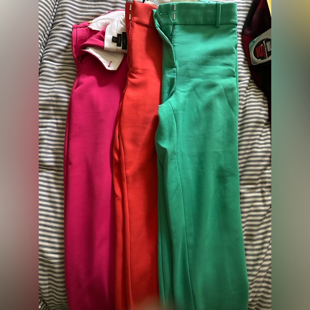 J. Crew Cameron Pant Lot - pink, orange, and green - size 8